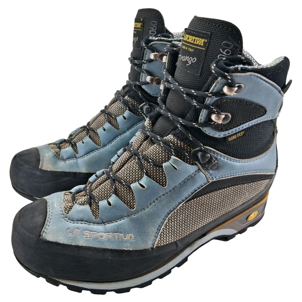 La Sportiva Snow Boots Mens 8.5 Wmns 9.5 Blue Trango Gore-Tex Waterproof Vibram